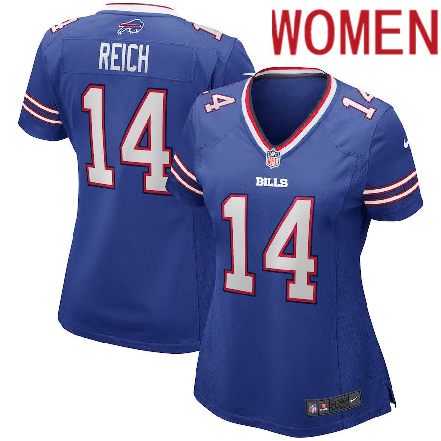 Women Buffalo Bills 14 Frank Reich Nike Royal Game Retired Player NFL Jersey